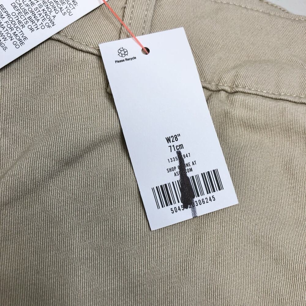 Topman Mens Khaki Chino Shorts Size 28 Casual Flat Front Summer Classic - Picture 4 of 10